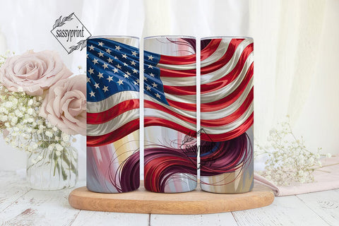 Flowing Flag 20oz Tumbler Wrap Sublimation sassyprint 