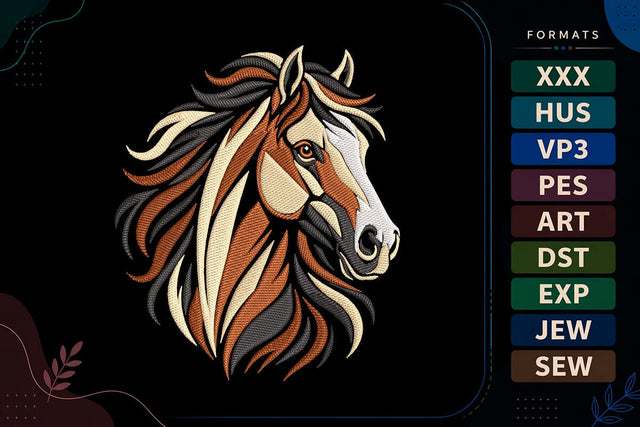 Flowing Mane Horse Animals Embroidery Design Embroidery/Applique DESIGNS sg embroidery 