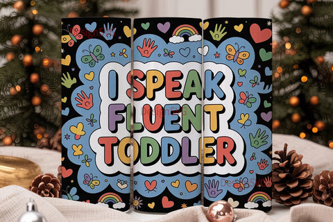 Fluent Toddler 20oz Tumbler Wrap Sublimation DesignSVG 