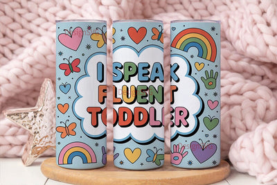 Fluent Toddler 20oz Tumbler Wrap Sublimation DesignSVG 