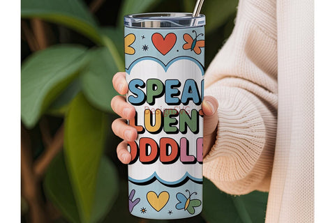 Fluent Toddler 20oz Tumbler Wrap Sublimation DesignSVG 