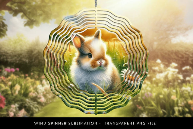 Fluffy Baby Bunny wind spinner sublimation design Sublimation BijouBay 
