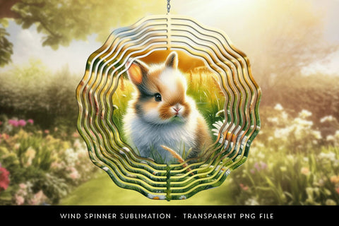 Fluffy Baby Bunny wind spinner sublimation design Sublimation BijouBay 