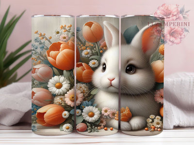 Fluffy Bunny Cute 20oz Tumbler, Cute Gift, Sublimation Wrap, Animal Mug, 20oz Tumbler Design, Fluffy Bunny Art, Woodland Theme Sublimation Li Zamperini 