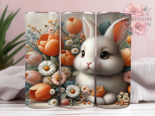 Fluffy Bunny Cute 20oz Tumbler, Cute Gift, Sublimation Wrap, Animal Mug, 20oz Tumbler Design, Fluffy Bunny Art, Woodland Theme Sublimation Li Zamperini 