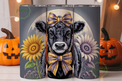 Fluffy Calf & Sunflowers 20oz Tumbler Sublimation PixelChick 