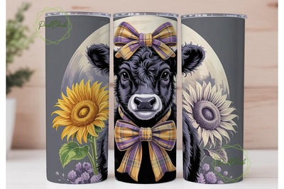 Fluffy Calf & Sunflowers 20oz Tumbler Sublimation PixelChick 