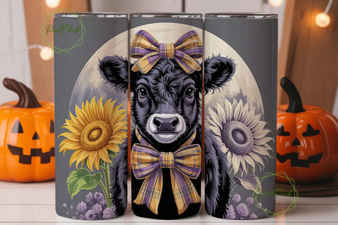 Fluffy Calf & Sunflowers 20oz Tumbler Sublimation PixelChick 