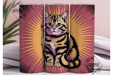 Fluffy Cat 20oz Tumbler Wrap Sublimation sassyprint 