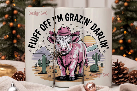 Fluffy Cowgirl 20oz Tumbler Wrap Sublimation DesignSVG 