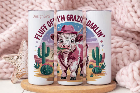Fluffy Cowgirl 20oz Tumbler Wrap Sublimation DesignSVG 