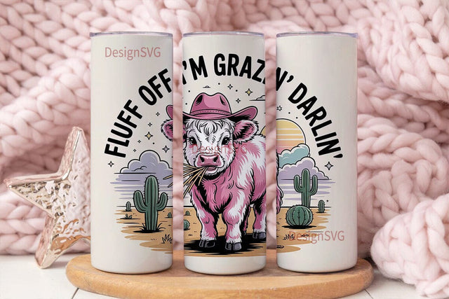 Fluffy Cowgirl 20oz Tumbler Wrap Sublimation DesignSVG 