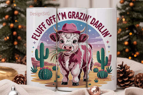 Fluffy Cowgirl 20oz Tumbler Wrap Sublimation DesignSVG 