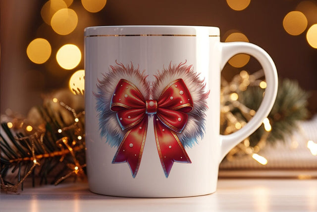 Fluffy Red Christmas Bow SVG CraftySVGStudio 
