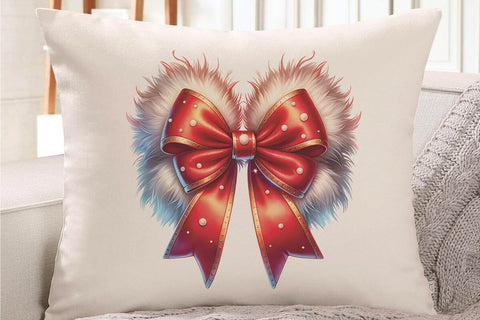 Fluffy Red Christmas Bow SVG CraftySVGStudio 