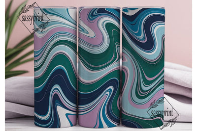 Fluid Marble Teal Navy 20oz Tumbler Wrap Sublimation sassyprint 