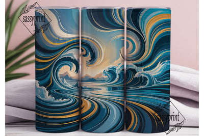 Fluid Motion Water 20oz Tumbler Wrap Sublimation sassyprint 