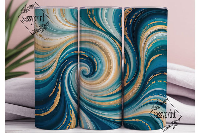 Fluid Motion Water 20oz Tumbler Wrap Sublimation sassyprint 