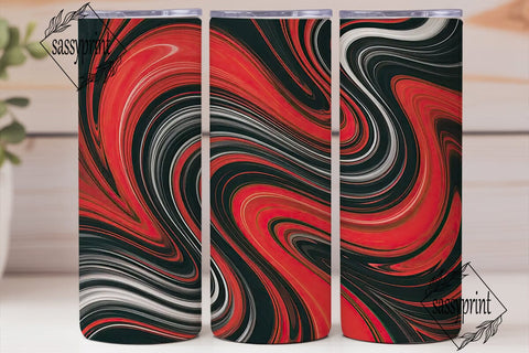 Fluid Red Black Gray Abstract Tumbler Sublimation sassyprint 