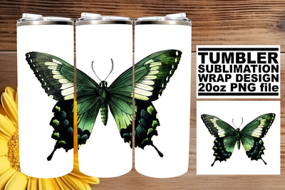 Fluttering Butterfly Sublimation Tumbler Wrap Sublimation afrosvg 