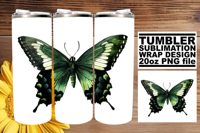 Fluttering Butterfly Sublimation Tumbler Wrap Sublimation afrosvg 