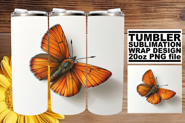 Fluttering Fantasy: Sublimation Tumbler Wrap - 20oz, Spring Theme Sublimation afrosvg 
