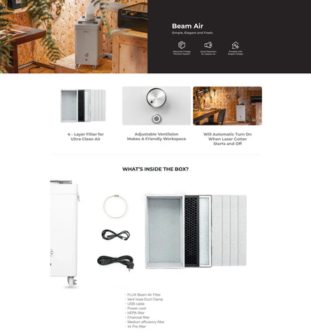 FLUX Air Beam 4 Layer Universal Fume Extractor Physical Swing Design 
