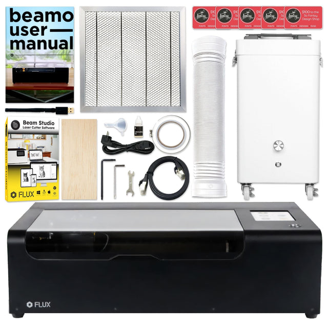 FLUX Beamo 30W C02 Laser Cutter & Engraver with Beam Air Filter Physical Swing Design 