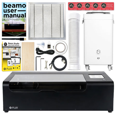 FLUX Beamo 30W C02 Laser Cutter & Engraver with Beam Air Filter Physical Swing Design 