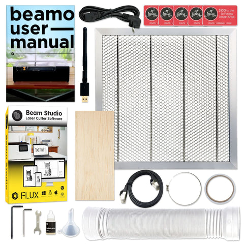 FLUX Beamo 30W C02 Laser Cutter & Engraver with Beam Air Filter Physical Swing Design 