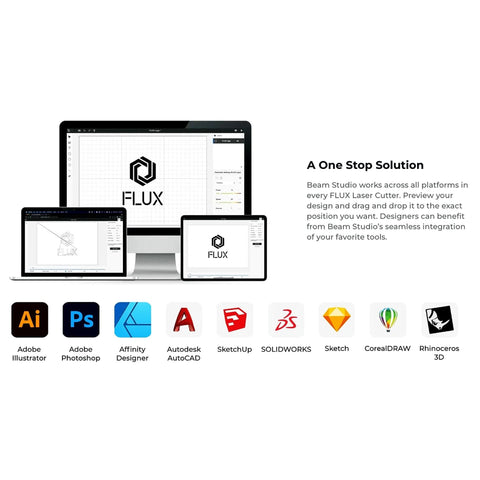 FLUX Beamo 30W C02 Laser Cutter & Engraver with Beam Air Filter Physical Swing Design 