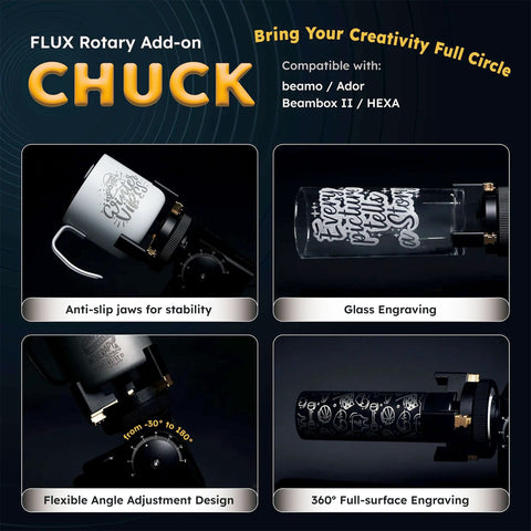 FLUX Beamo 4-in-1 Rotary Attachment Physical Swing Design 