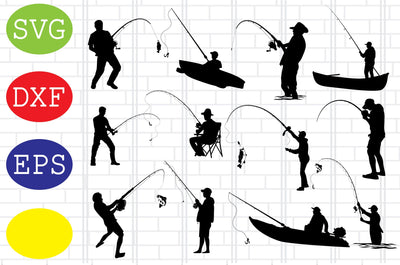 Fly Fisherman Svg, Lake Fishing Svg, Fishermen Silhouette Svg, Fly Fishing Svg, Man Fishing Lake Svg, Jpg, Eps, Dxf Files SVG DigitalSvgFiles 