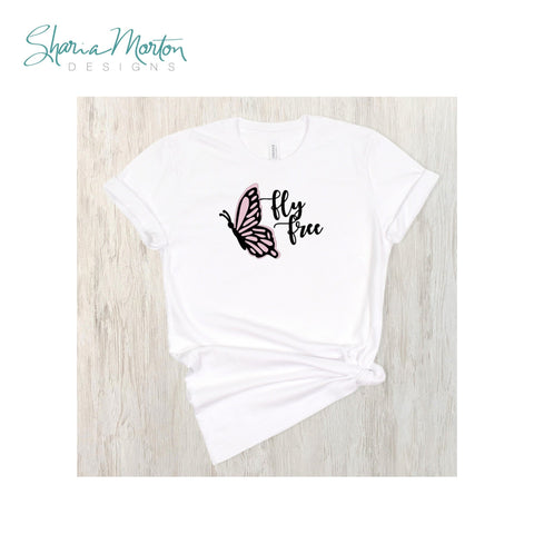 Fly Free Butterfly for Vinyl Crafts and Inspirational Quote Projects SVG Sharia Morton Designs 