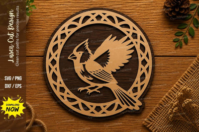 Flying Bird Mandala SVG | Nature Laser Cut File | Glowforge CNC DXF PNG EPS SVG Regulrcrative 