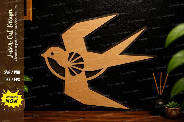 Flying Bird Silhouette Laser Cut Svg Design SVG Regulrcrative 