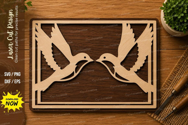 Flying Birds Frame SVG | Nature Laser Cut File | Glowforge CNC DXF PNG EPS SVG Regulrcrative 