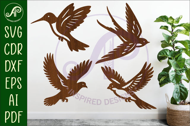 Flying Birds silhouette laser cut outs SVG files SVG APInspireddesigns 