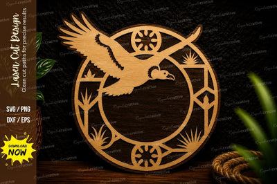 Flying Dove Circle Laser Cut Svg Design SVG Regulrcrative 
