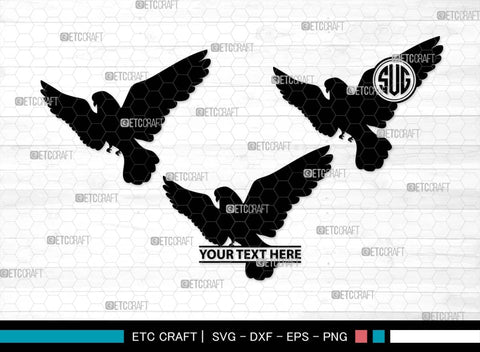 Flying Dove Monogram, Flying Dove Silhouette, Flying Dove SVG, Dove Svg, Pigeon Svg, Peace Sign Svg, Bird Svg, SB00562 SVG ETC Craft 