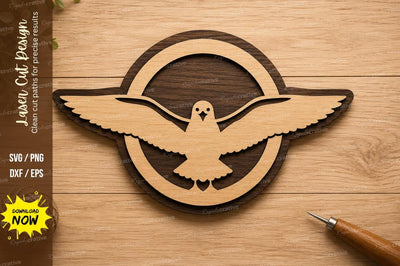 Flying Dove Peace Symbol Laser Cut SVG File SVG Regulrcrative 