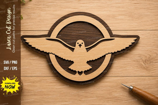 Flying Dove Peace Symbol Laser Cut SVG File SVG Regulrcrative 