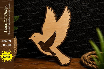 Flying Dove Silhouette Laser Cut Svg Design SVG Regulrcrative 