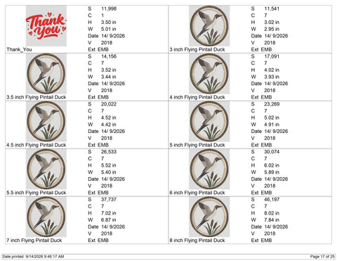 Flying Duck Embroidery Design – Mallard Duck Cattail Circle Hunting Wildlife Machine Embroidery File Embroidery/Applique DESIGNS PatternFeed8 