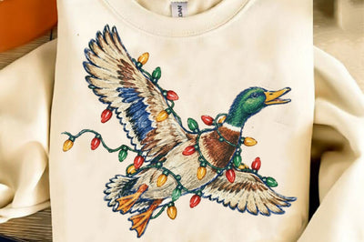 Flying Mallard Duck Christmas PNG Sublimation SVGista 