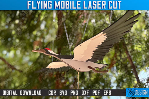 Flying Mobile Laser Cut | Baby Mobile | Birds Design | Baby Room Décor | New Born | Crane | CNC Files SVG Fly Design 