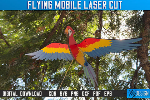 Flying Mobile Laser Cut | Baby Mobile | Birds Design | Baby Room Décor | New Born | Parrot | CNC Files SVG Fly Design 