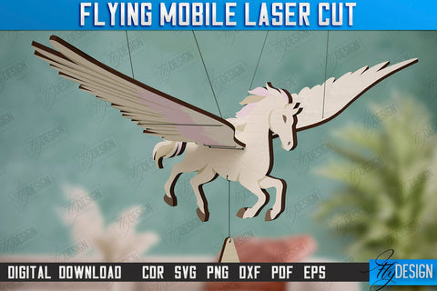 Flying Mobile Laser Cut Bundle | Baby Mobile | Birds Design | Baby Room Décor | New Born | CNC Files SVG Fly Design 