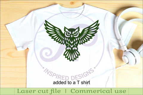 Flying Owl wall art sign, SVG file for laser cutting SVG APInspireddesigns 