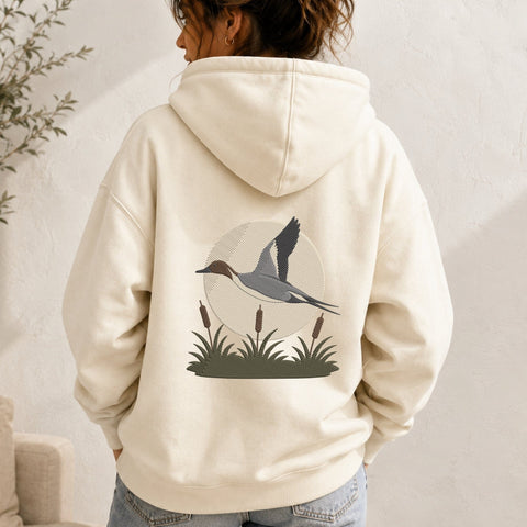 Flying Pintail Duck Embroidery Design – Duck Hunting Machine Embroidery File, Waterfowl Bird Cattails Nature Design Embroidery/Applique DESIGNS PatternFeed8 